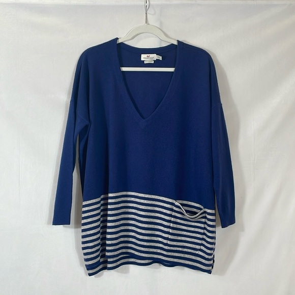 Vineyard Vines Sweater XS Relaxed Oversized Wool Cashmere Blend Navy EUC - Picture 1 of 11